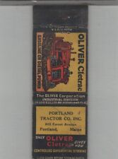 Matchbook Cover Oliver Tractor Cletrac Bulldozer Portland Tractor Portland ME picture