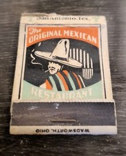 c1940s Original Mexican Restaurant San Antonio TX Historic Matchbook Cover picture