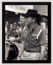9X12 FRAMED CARROLL SHELBY IN THE PITS TOTAL PERFORMANCE ERA REPRODUCTION PRINT picture