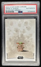2024 Topps Chrome Star Wars Angel S Aviles Sketch Cards Grogu #1/1 PSA Authentic picture