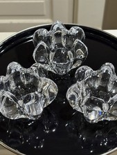 Set of three VTG French crystal candle holders by Art Verrier, made in France. picture