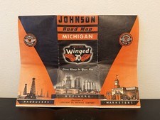 1934 Johnson Oil Refining Co Road Map: Michigan USED Winged 70 picture