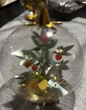 Vintage Resl Lenz Germany Christmas Fruit Tree Orn Foil Glass Retro Spinner picture