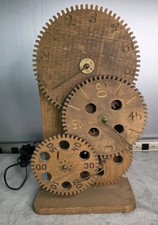 Rare Vintage Clockwork Inc Wood Gear Clock Synchron Motor USA 18