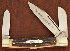 VINTAGE MARBLES SOLINGEN GERMANY JUMBO LONG PULL 75 STOCKMAN KNIFE NICE (36635) picture