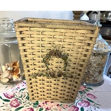 Absolute best Antique Shabby Chic Barbola Wicker Basket Stunning hard to find picture