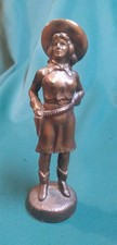 Antique Western Woman Bronze Sculpture   Annie Oakley picture