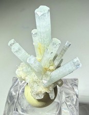 Brilliant Raw Aquamarine Crystal Natural Gem Cluster Matrix Display Specimen picture