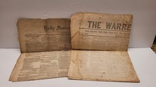 ANTIQUE Vintage Daily National Intelligence Warren Journal Newspapers 1863/1852 picture