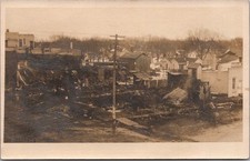 c1910s FIRE DISASTER Photo RPPC Postcard Bird's-Eye View / Burned-Out Building picture