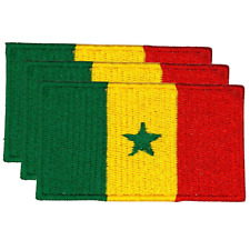 Senegal International Country Flag Iron On Patch Embroidered Sew on Badge x3 picture