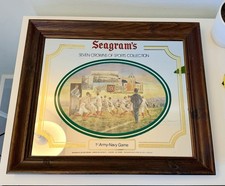 Vintage Seagram's Seven Crowns of Sports 1st Army-Navy Bar Mirror Sign Decor picture