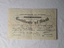 Birth Certificate - Vintage 1923 City Of New York  picture