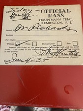 Rare Witness Pas To The Lindbergh/Hauptmann Trial . January 4, 1935. picture