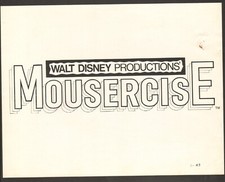 RARE Walt Disney Productions' MOUSERCISE Logo Slick Provided To Licensee picture