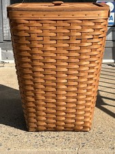 Longaberger Laundry Hamper 22” Tall with Lid and Plastic Protector 1993 picture