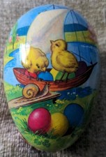 Vintage West German Paper Mache Easter Egg 3.25