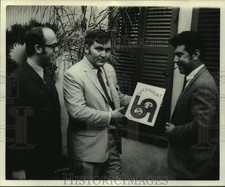 1969 Press Photo New Orleans Art Directors holds Showboat poster - noc10189 picture