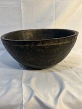 Vintage African Tazawat Wooden Milk Bowl 12 3/4” - 11 1/2” Diameter x 6 1/2” H picture