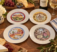 Vintage 2000 Restoration Hardware Classic Cheese Plates Set of 4 7.5