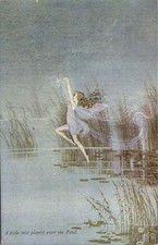 PC ARTIST SIGNED FAIRY TALES FANTASY WATER FAIRY VINTAGE POSTCARD (b71251) picture