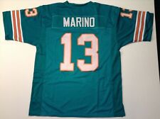UNSIGNED CUSTOM Sewn Stitched Dan Marino White or Teal Jersey Tops (S to 3XL) picture