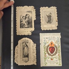 Vintage 1800s Lace Holy Card Lot Catholic Religious Prayer Ephemera Antique picture