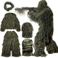 MOPHOTO 5 in 1 Ghillie Suit 3D Camouflage Hunting Suits - Jacket, Pants, Hood... picture