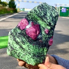 5.37LB Natural green Ruby zoisite (anylite) crystal sample Healing picture
