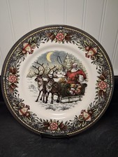 Royal Stafford Santa's Sleigh Lantern Border Christmas  Dinner Plate 11722988 picture