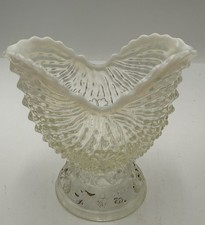 NORTHWOOD WHITE OPALESCENT GLASS ARGONAUT NAUTILUS SHELL SUGAR , SPOONER? D32 picture