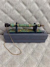 NEW Boxed Yair Emanuel Wood Yad Torah Pointer chain Stand Judaica Aqua Blue picture