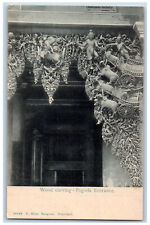 Myanmar Postcard Wood Carving - Pagoda Entrance c1905 Antique Unposted picture