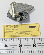 Tetrahedrite Crystal Cluster Pasto Bueno Mine Peru with Dealer Label picture