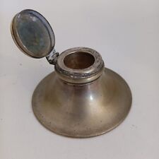 Antique EPNS Nickel Silver Plate Inkwell No Insert Nice Desk Accessory  picture