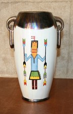 Mary Brush Porcelain Vase with YEI Design – Metallic Pearlized Iridescent Glaze picture