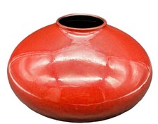Vintage Mid Century Scheurich Amano Red Pottery Vase West German Modernist picture