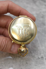 Antique Sterling Silver Pyx, Nice Deep Size, Large Host Capacity (CU702) picture