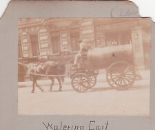 ANTIQUE B&W WATERING CART IN THE CITY PHOTO picture