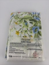 Pequot No Iron Percale Floral 2 King Pillowcases 20x36 Pillow New Sealed Vintage picture