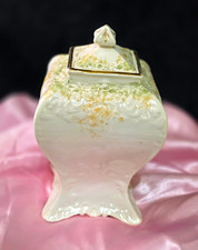 The Foley China England Porcelain Square Trinket Box w/ Lid Floral Gilt picture
