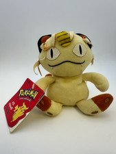 Hasbro Pokémon #52 Meowth Beanie Plush Vintage 1998 With Tags picture