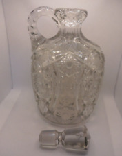 Heavy Pressed Etched Glass Liquid Decanter Bottle with Stopper picture