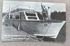 RPPC Chief Big Thunder with Capt Jack Tucker, Lower Dells, WI Vintage Postcard picture
