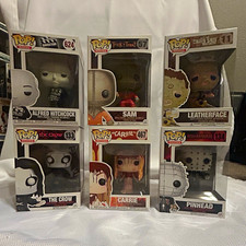 Funko Pop Horror Lot of 6 Leatherface Sam Pinhead Crow Carrie Hitchcock Vaulted picture