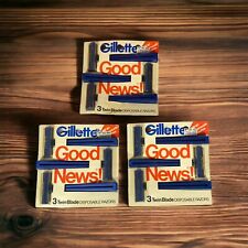 Vintage Gillette Good News 3 Twin Blade Disposable Razors NOS 3 Packs 1980’s New picture
