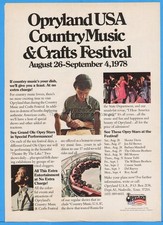 1978 Opryland USA Nashville TN Grand Ole Opry Country Music & Craft Festival Ad picture