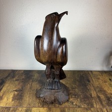 Vintage Hand Carved Ironwood 15'' Eagle, Falcon, Hawk, Bird Of Prey wood Decor picture