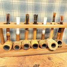 RARE VINTAGE COB Pipe Collection (Phoenix American Buescher MM) Lot of 7 w Stand picture