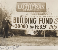 1947 Pastor Charles Smith St Luke's Lutheran Church Building Fund Sign Photo picture
